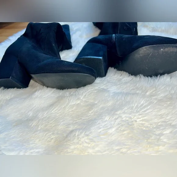 CAFE NOIR Embroidered Knee High Women’s Black Suede Boots, Italian Made EU37 US7 - Picture 8 of 8